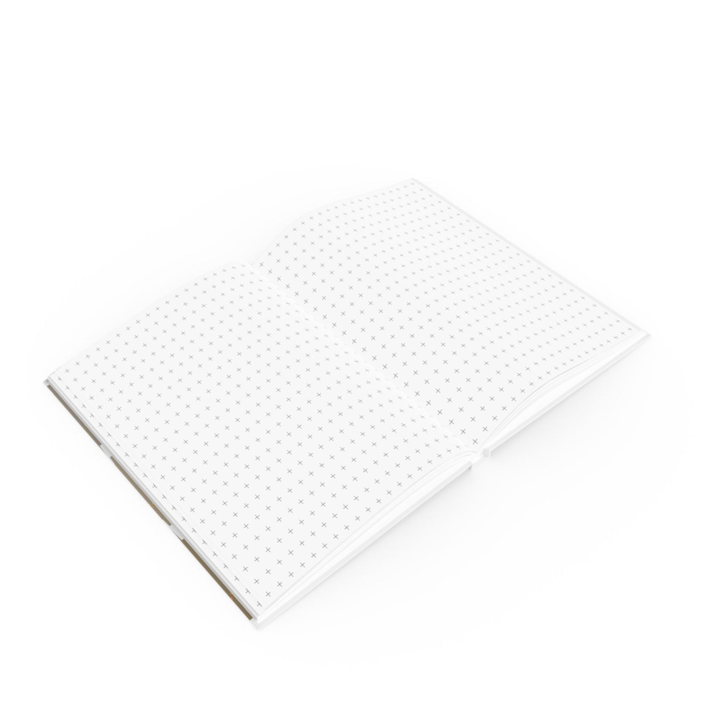 Open A5 journal showing graph page paper option, yellow and white umbrella design