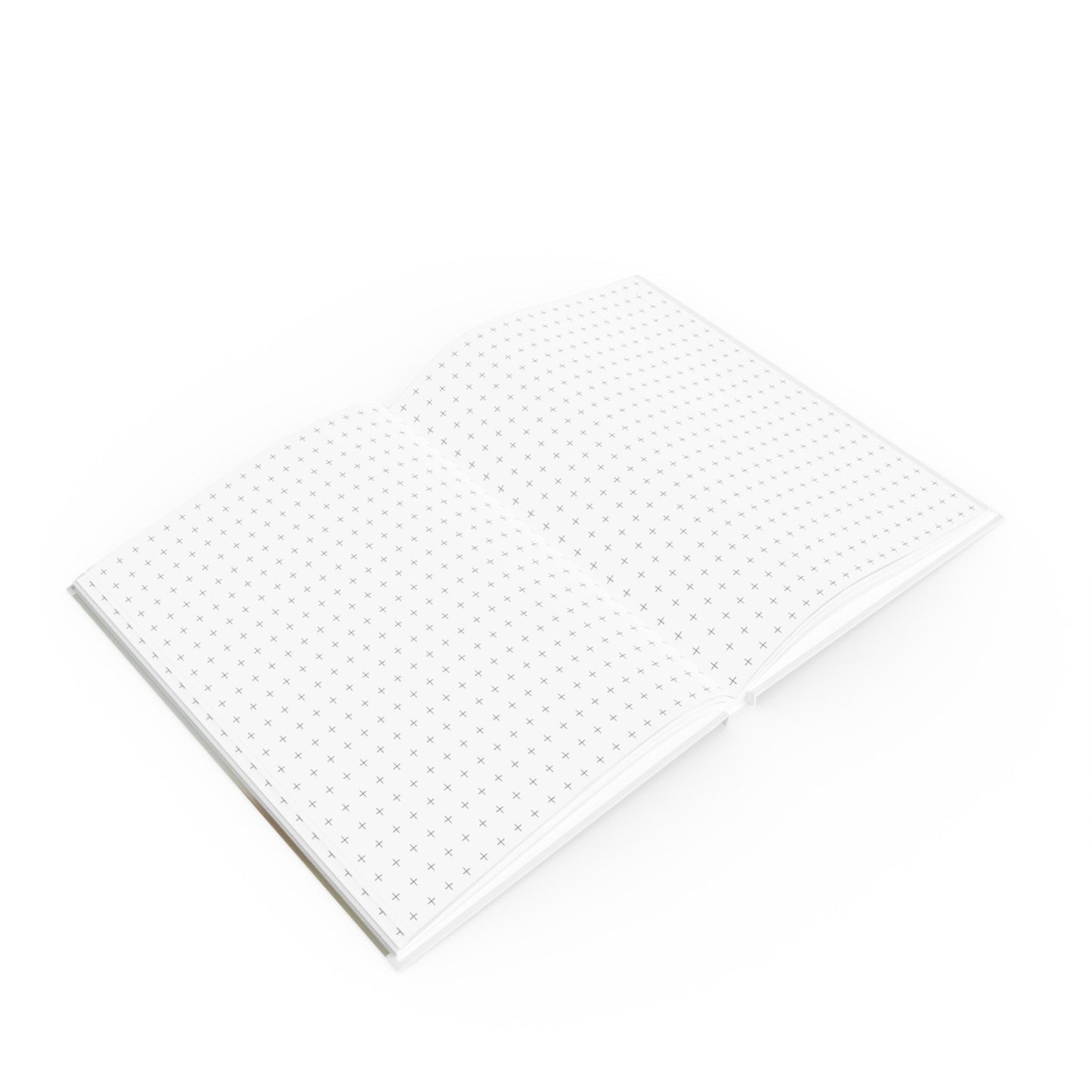 Open A5 journal showing graph page paper option, pink and white umbrella design