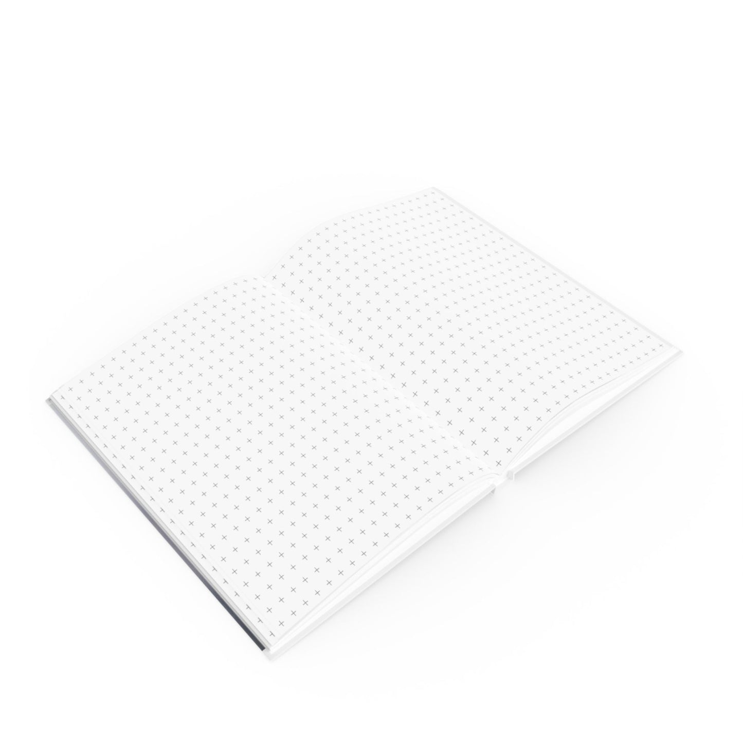 Open A5 journal showing graph page paper option, blue umbrella design