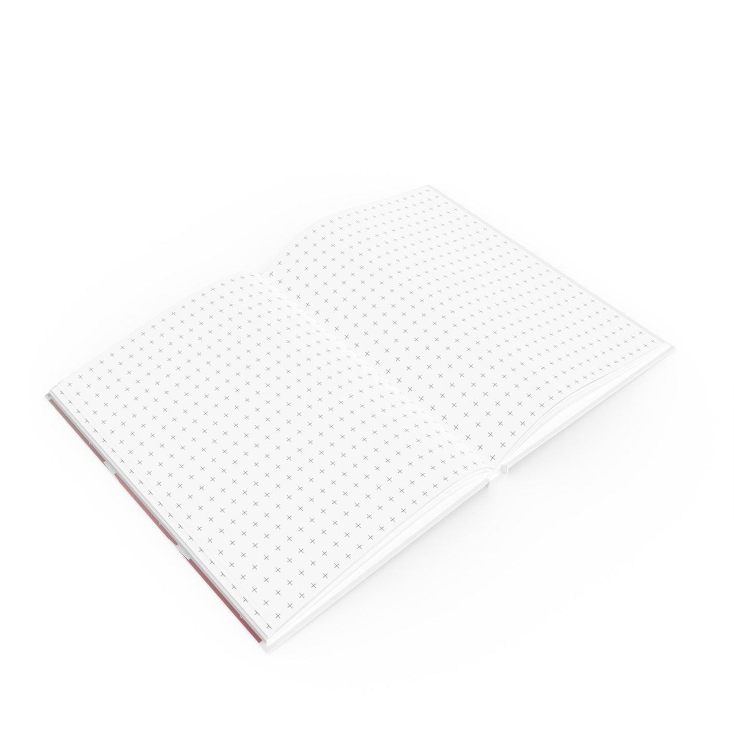 Open A5 journal showing graph page paper option, pink and white umbrella design