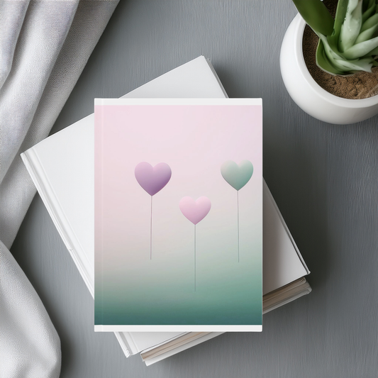 Minimalist A5 Hardcover Journal | Pastel Heart Design Notebook