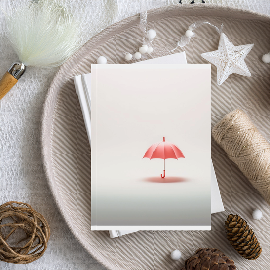 Journal with Minimalist Red Umbrella Design | A5 Hardcover Notebook – Choice of Paper Type