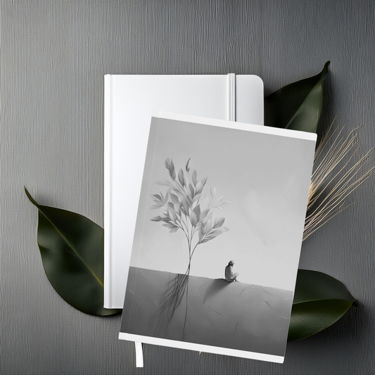 Hardcover Journal – Minimalist Black And White Nature Aesthetic