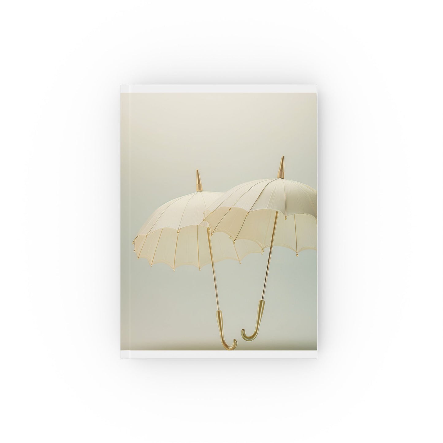 Aesthetic A5 Journal – Soft Yellow Hardcover Notebook, Umbrella Art