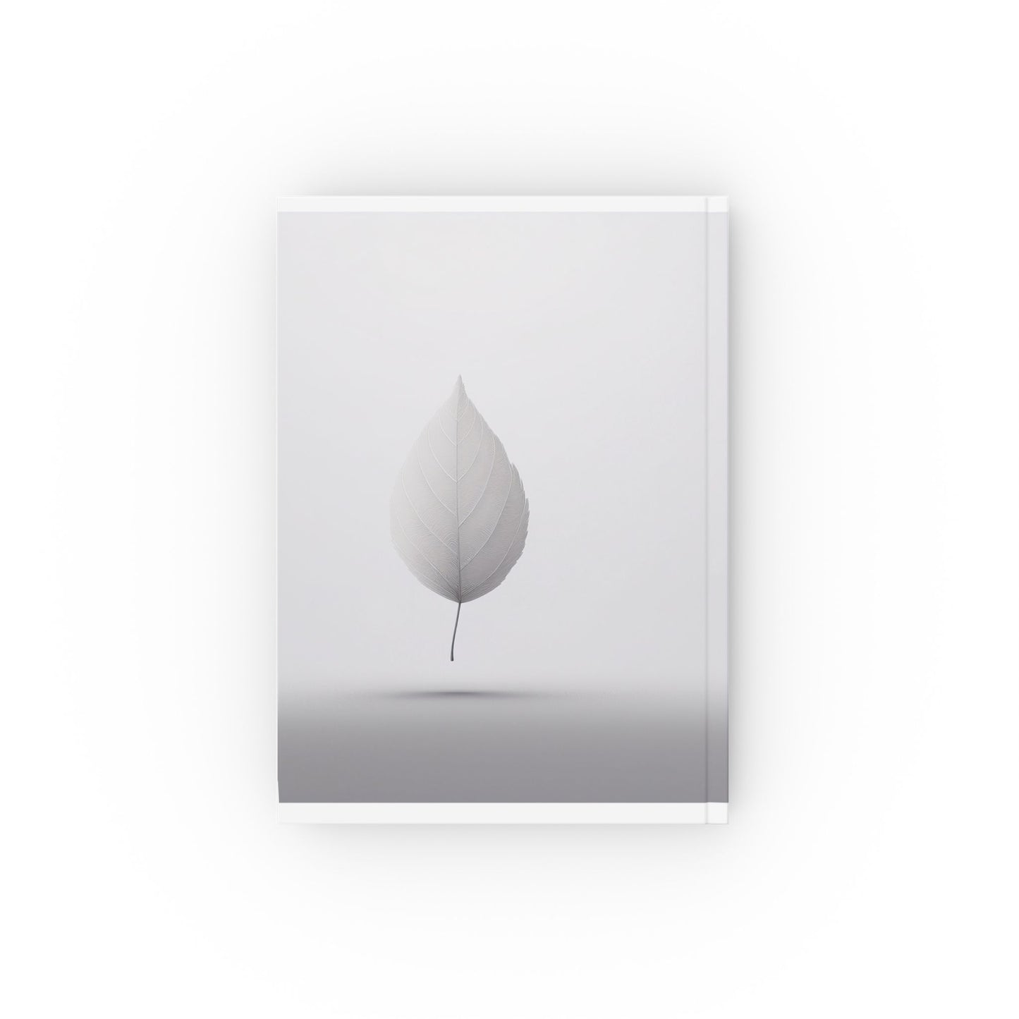 A5 Black & White Leaf Journal Notebook – Minimal Hardcover Writing Journal