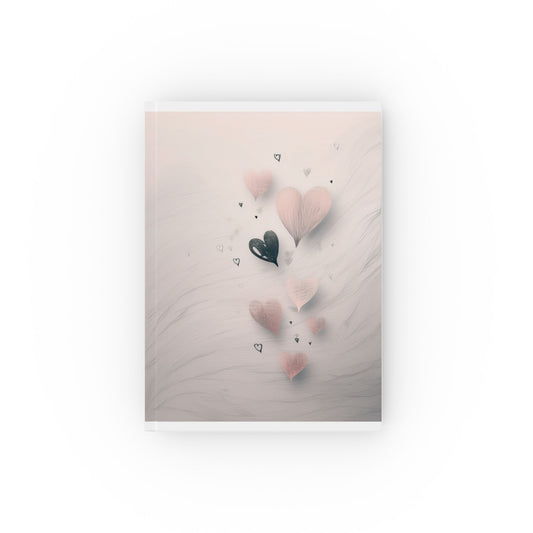 A5 Self-Care Journal With Hearts – Hardcover Notebook for Wellness, Reflection & Mindfulness