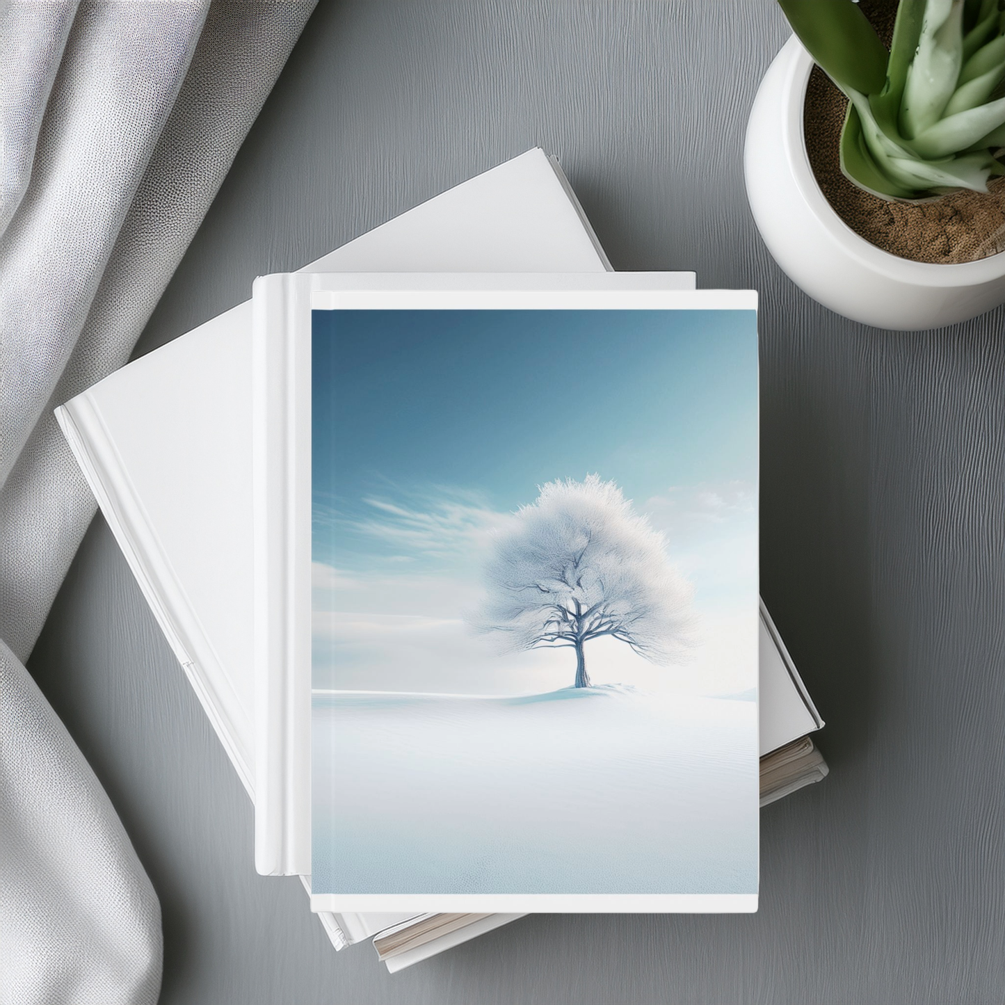 Winter Calm A5 Hardcover Journal – Peaceful Snow Landscape Notebook for Daily Writing