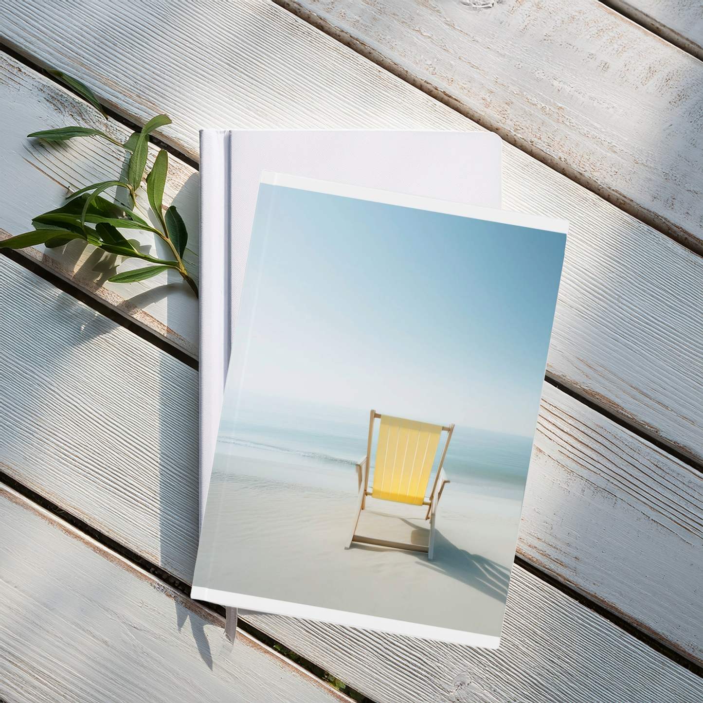 Seaside Serenity A5 Journal – Minimalist Sun Lounger Hardcover Notebook