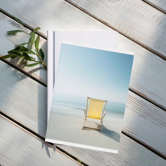 Seaside Serenity A5 Journal – Minimalist Sun Lounger Hardcover Notebook