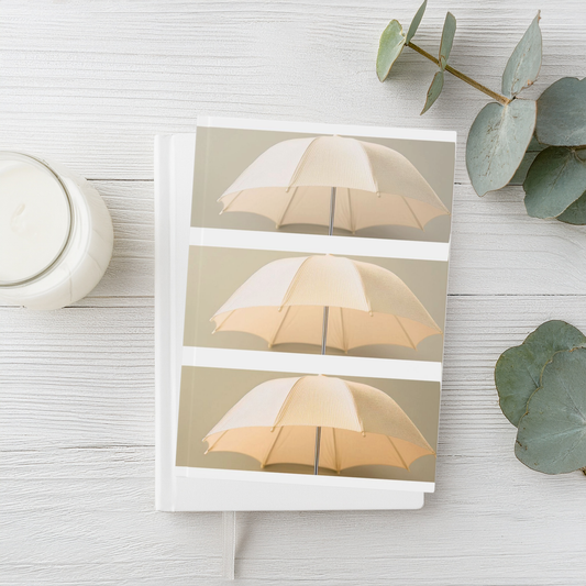 A5 Hardcover Journal Notebook – Soft Yellow Umbrella Design | Aesthetic Stationery Gift