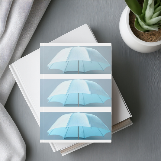 Soft Blue Umbrella A5 Hardcover Journal | Aesthetic Notebook for Writing & Planning