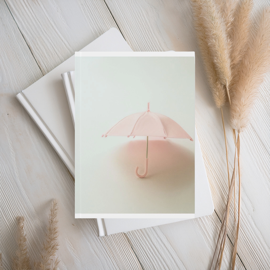 A5 Pale Pink Hardcover Notebook – Cute Umbrella Journal for Writing & Daily Notes