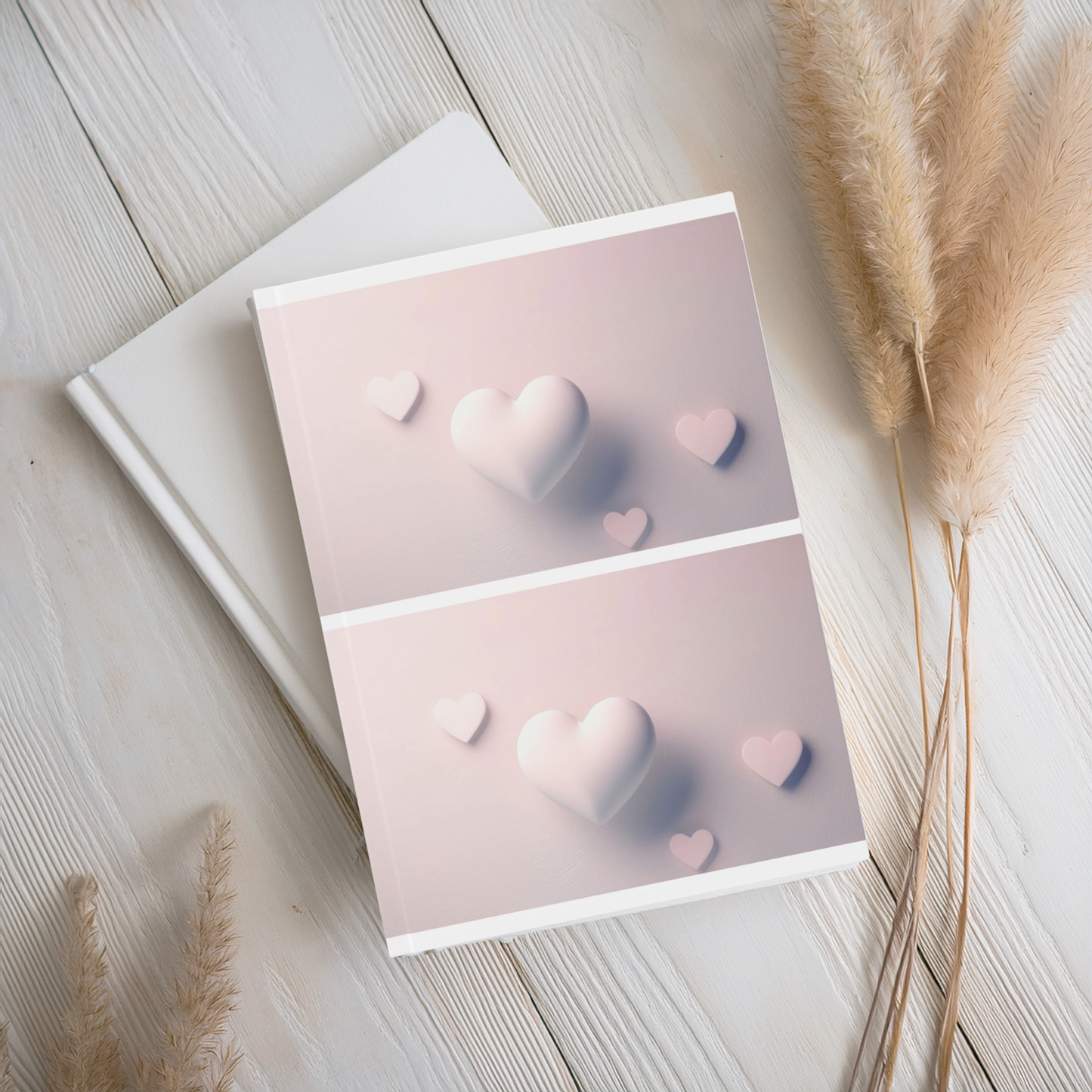 Heart A5 Hardcover Journal Notebook – Aesthetic Pale Pink Love Design