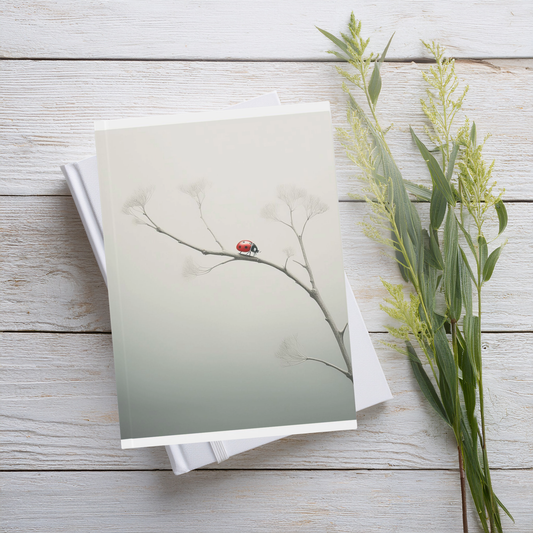Ladybird Branch Hardcover Journal | Minimalist Nature Notebook