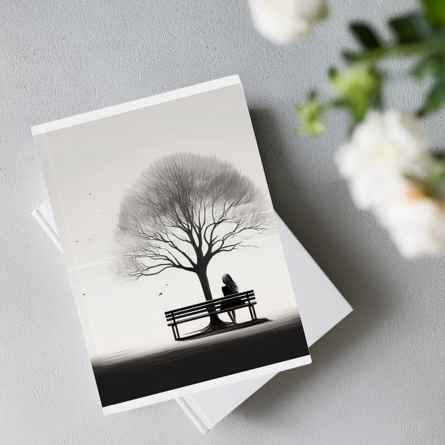 Hardcover Journal – Aesthetic Black And White Nature Design