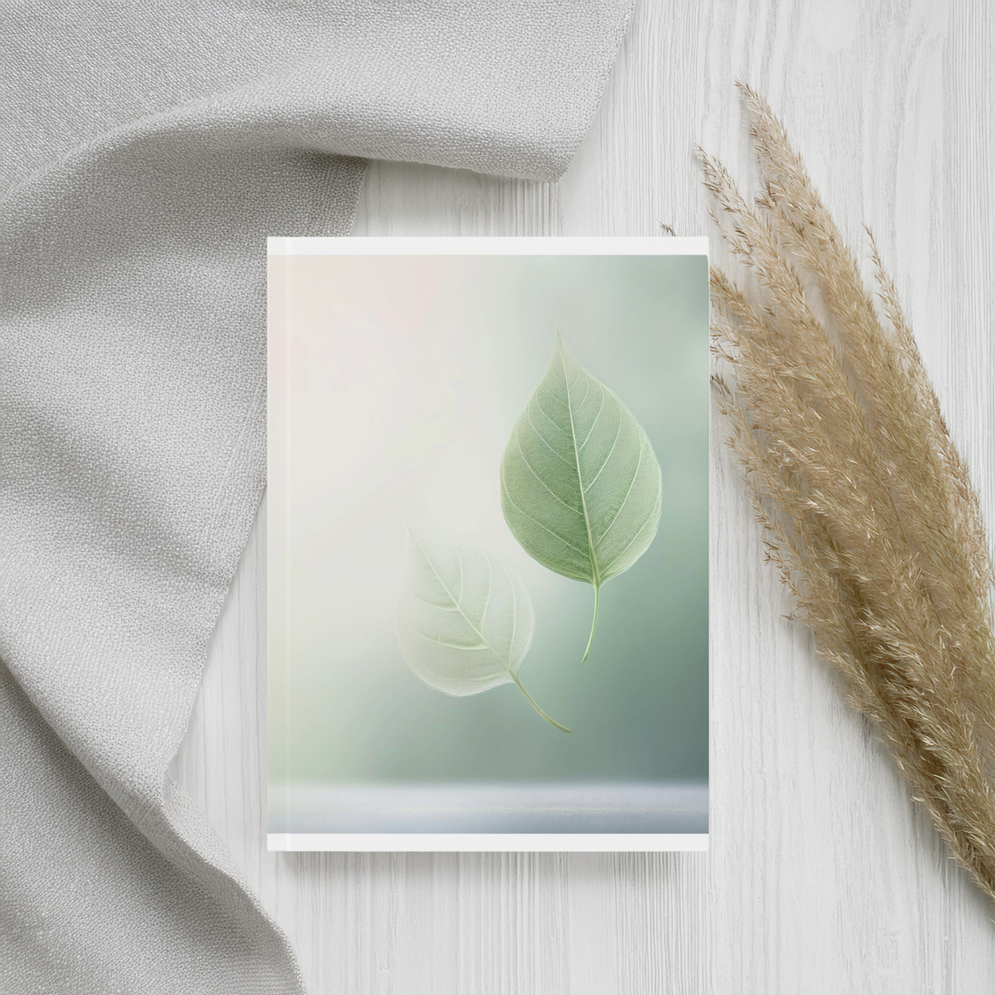 A5 Green Leaf Journal Notebook – Calming Botanical Hardcover Writing Journal