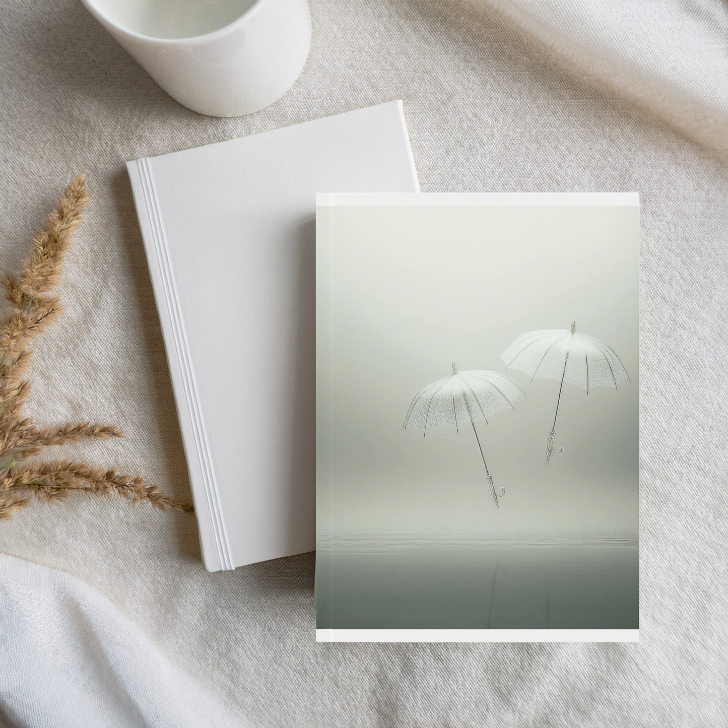 Aesthetic A5 Journal – Minimalist Hardcover Notebook with Umbrellas