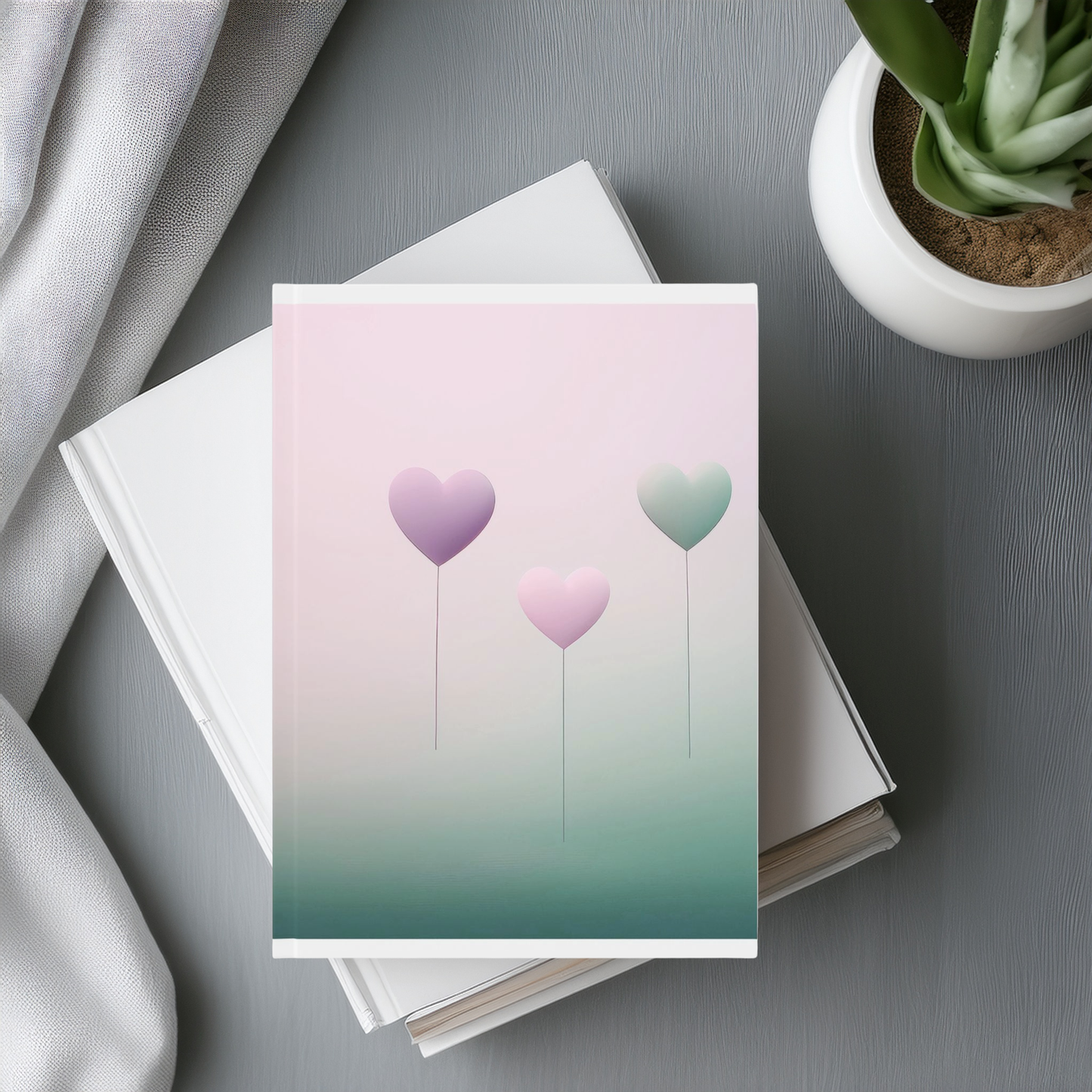 Minimalist A5 Hardcover Journal | Pastel Heart Design Notebook