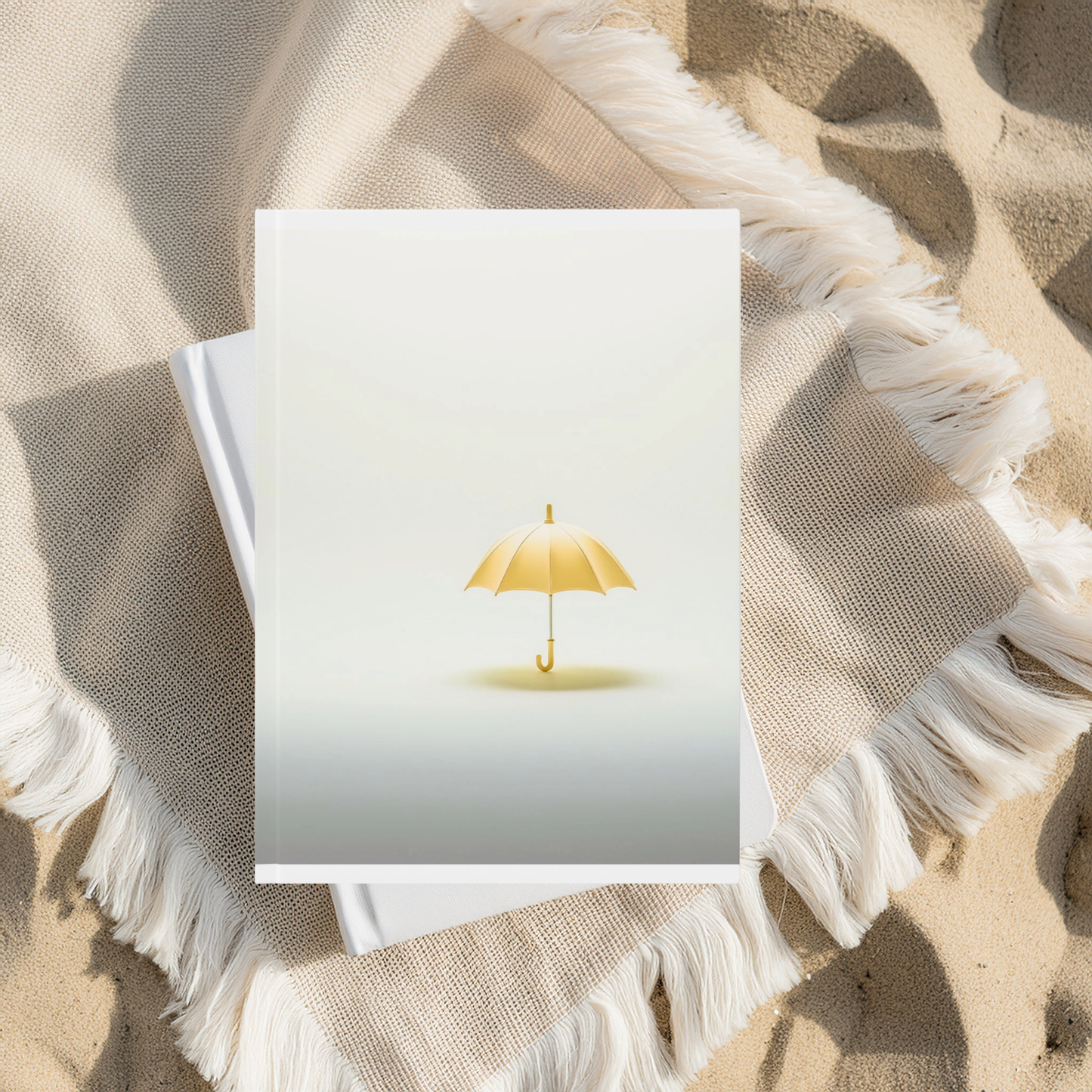 Journal with Yellow Umbrella Minimalist Design | A5 Hardcover Notebook – Choice of Paper Type