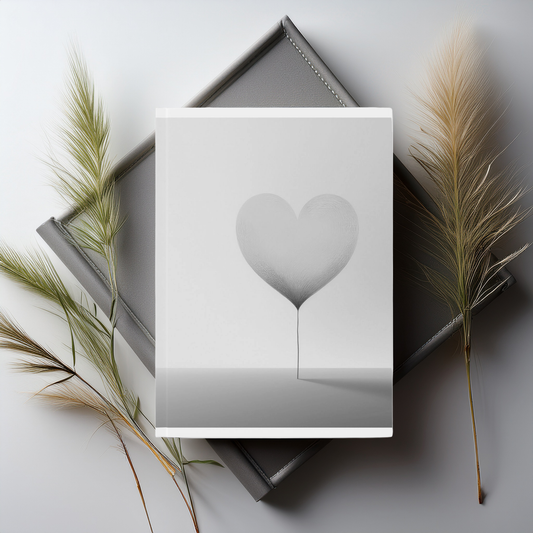 Hardback Journal – Simple Delicate Heart – Black And White Minimalism